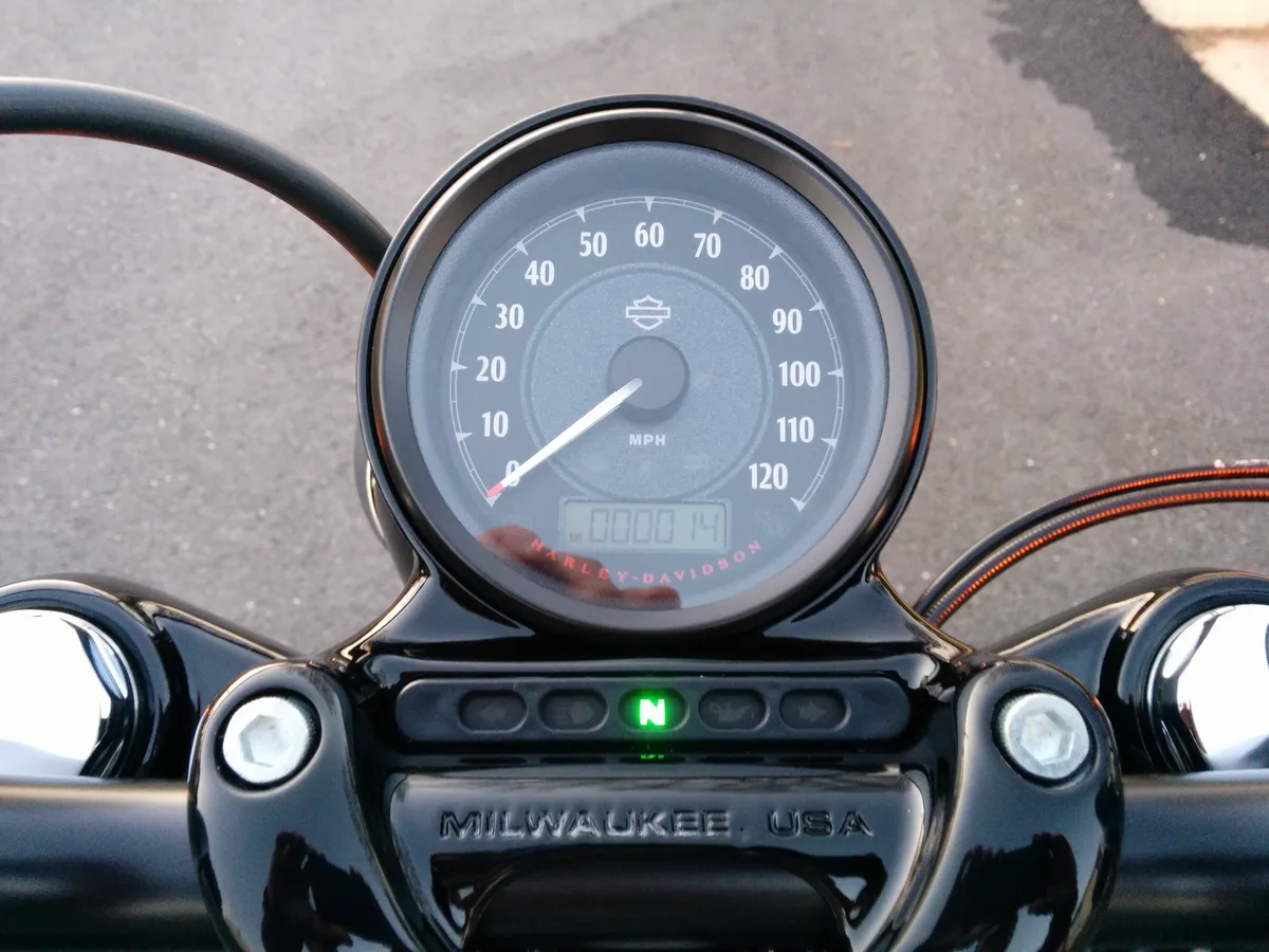 Speedometer on Miss Scully showing 14 miles, fresh from the dealer